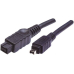 FireWire-Kabel 9-Pin/4-Pin 1,8m Schwarz