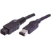 FireWire-Kabel 9-Pin/6-Pin 1,8m Schwarz