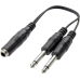 Adapter 6,3mm-Klinke-Kupplung/2x6,3mm-Klinke-Stecker SpeaKa