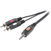 Adapter 3,5mm-Klinke-Stecker/2xCinch-Stecker 1,5 Schwarz SpeaKa