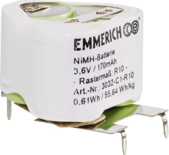 Emmerich Akku 3,6V 170mAh NiMH LF 3032-C1-R10 Emmerich Akku 3,6V 170mAh NiMH LF 3032-C1-R10