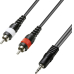 Adapterkabel Soundk. 3 m Schwarz 3,5-Klinke-M(st) 2xCinch-M