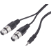 Adapterkabel 3 m Schwarz 3,5-Klinke-M(st) 2xXLR-F