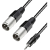 Adapterkabel 3 m Schwarz 3,5-Klinke-M(st) 2xXLR-M