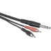Adapterkabel 3 m Schwarz 6,3-Klinke-M(st) 2xCinch-M