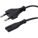 Euro-Netzkabel H03vvh2-F2, 1,8m,sw