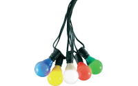 Biergartenkette Außen E14, 10 Bunte LED
