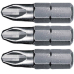 Bitset 6,3mm(1/4") PH1/2/3 25mm Kreuzschlitz (3-teilig) Wiha