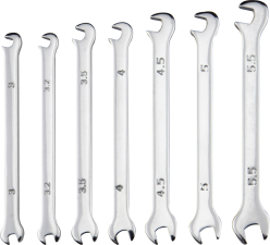 Doppelmaulschlüsselsatz 3-5,5mm (7-teilig) Donau Doppelmaulschlüsselsatz 3-5,5mm (7-teilig) Donau