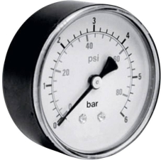 Manometer 0-16 Bar, ø63mm, 1/4 Hinten Manometer 0-16 Bar, ø63mm, 1/4 Hinten