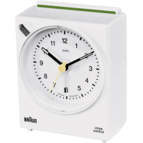 Braun Quarz-Wecker Voice Control Weiss