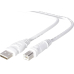 USB2.0 Anschlusskabel A/B 3m Weiß