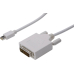 Mini-Displayport DVI-Kabel 2m Weiß