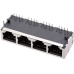 4-Port Modularstecker Cat5e Geschirm 90