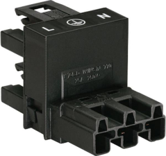 WAGO Netz-H-Verteiler Netz-Stecker - Netz-Buchse, Netz-Buchse Gesamtpolzahl: 3 Schwarz 1 St. WAGO Netz-H-Verteiler Netz-Stecker - Netz-Buchse, Netz-Buchse Gesamtpolzahl: 3 Schwarz 1 St.