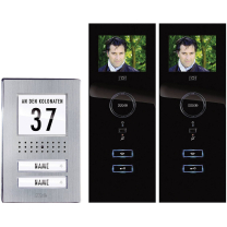 m-e GmbH modern-electronics 2familien-Video-T&uuml;rsprech-Set Schwarz