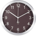 TFA Funk-Wanduhr Alu (Ø x T) 25 cm x 4 cm Aluminium (matt), Braun