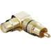 Cinch Winkel-Stecker St./Bu Vergoldet Sw