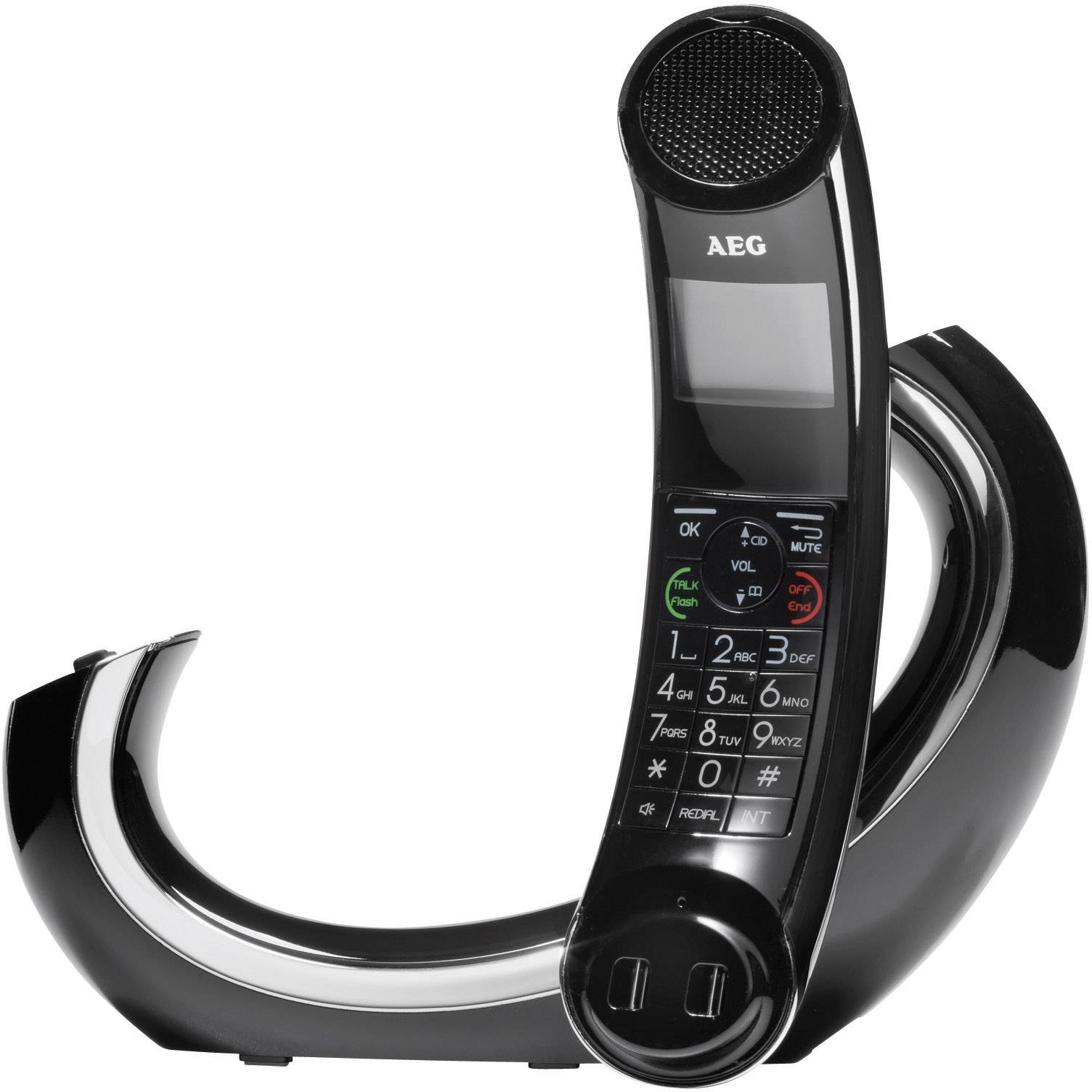 AEG Eclipse 10 DECT-Telefon (Telefonbuch für 200 Einträge, 13 h Gesprächszeit, Schwarz)