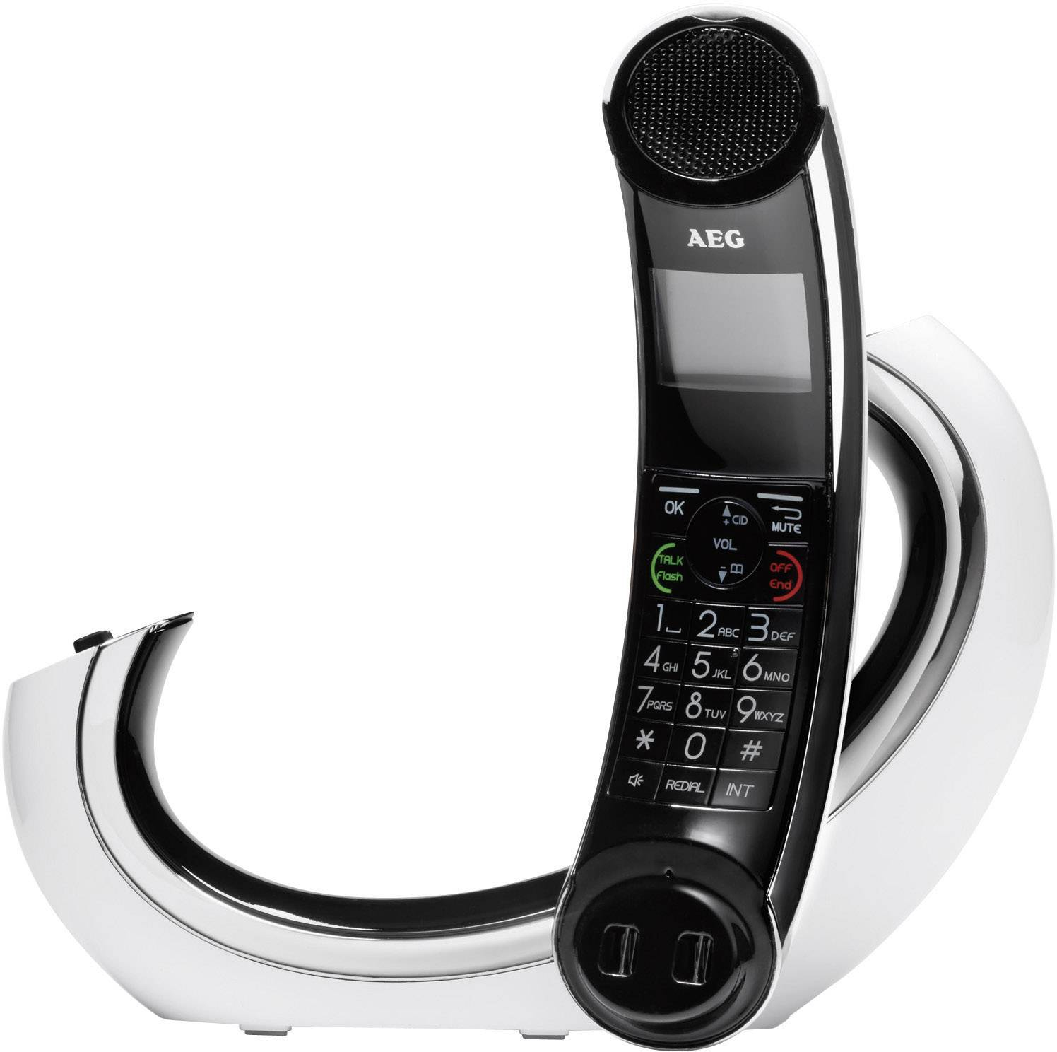 AEG Eclipse 15 DECT-Telefon (Anrufbeantworter, 200 Telefonbucheinträge, 13 h Gesprächszeit, Weiß)