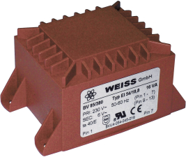 Printtrafo 16,0VA 230V/12V/1333mA Printtrafo 16,0VA 230V/12V/1333mA