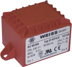 Printtrafo 5,0VA 230V/12V/417mA Printtrafo 5,0VA 230V/12V/417mA