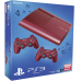 PS3 500GB rot + 2 Dualshock 3 Controller rot
