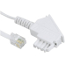 Hama Telefonanschlusskabel TAE F-Stecker - Modular-Stecker 6p4c, 3 m, Weiß 3 m