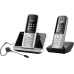Gigaset S810 Duo mit Headset schnurloses analog Telefon ( Farbdisplay, Schwarz, Silber)