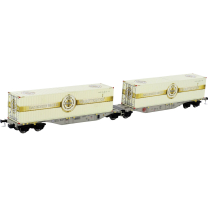 Zum Angebot - Mehano Containertragwagen 58655 H0 Doppel-Containertragwagen der AAE AAE/ Warsteiner Brauerei