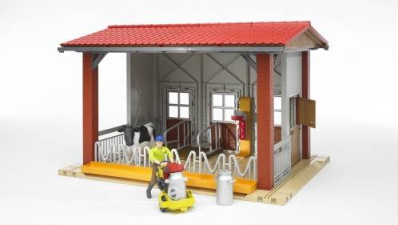 Kuhstall mit Melkmaschine, Kuh,Figur Kuhstall mit Melkmaschine, Kuh,Figur