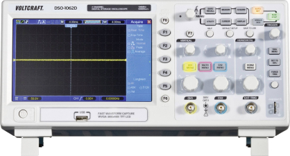 VOLTCRAFT Digital-Oszilloskop DSO-1102D 100 MHz 2-Kanal 500 MSa/s 512 kpts 8 Bit Digital-Speicher VOLTCRAFT Digital-Oszilloskop DSO-1102D 100 MHz 2-Kanal 500 MSa/s 512 kpts 8 Bit Digital-Speicher
