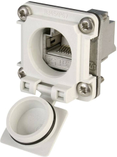 Telegärtner STX V6 RJ45-Flanschset Variante 6 Kupplung, Einbau Pole: 8P8C J00020A0482 Lichtgrau J0 Telegärtner STX V6 RJ45-Flanschset Variante 6 Kupplung, Einbau Pole: 8P8C J00020A0482 Lichtgrau J0
