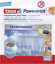TESA tesa® Powerstrips® Haken Transparent Transparent 58813-0-0 Inhalt: 1 Pckg. TESA tesa® Powerstrips® Haken Transparent Transparent 58813-0-0 Inhalt: 1 Pckg.