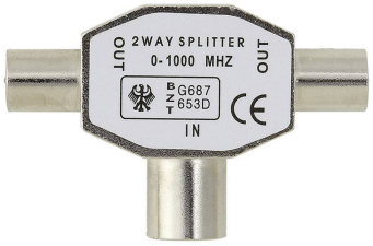 Belkin TV-Splitter 2x Antennenbuchse zu Antennenstecker Antenne Y-Adapter Belkin TV-Splitter 2x Antennenbuchse zu Antennenstecker Antenne Y-Adapter