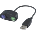 PC-Adapter USB-Stecker/2xPS/2 0,2m schwarz