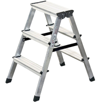 Krause Stufen-Doppelleiter 2x3 Stufen Alu