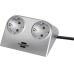 Tischsteckdose 2-fach Desktop-Power silber