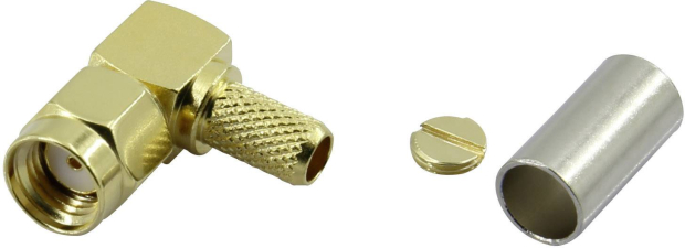 SMA-Reverse-Steckverbinder Stecker, gewinkelt 50 Ω Components SMA-JWC-RG58 1 St. SMA-Reverse-Steckverbinder Stecker, gewinkelt 50 Ω Components SMA-JWC-RG58 1 St.