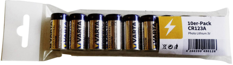Varta Fotobatterie CR-123A Lithium Professional Photo<b> </b>CR 123 1480 mAh 3 V 10 St. Varta Fotobatterie CR-123A Lithium Professional Photo<b> </b>CR 123 1480 mAh 3 V 10 St.