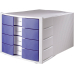Schubladenbox Impuls, Lichtgrau/Blau