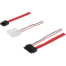 SATA-Kabel Slimline-SATA-Stecker/SATA-Stecker+IDE-Stromstecker