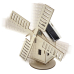 Windmühle Solarbetrieben