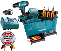Makita BDF343RHEX4  14,4 V  Akku-Bohrschrauber Set